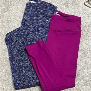 Fuchsia and purple Patterned Leggings both mediums